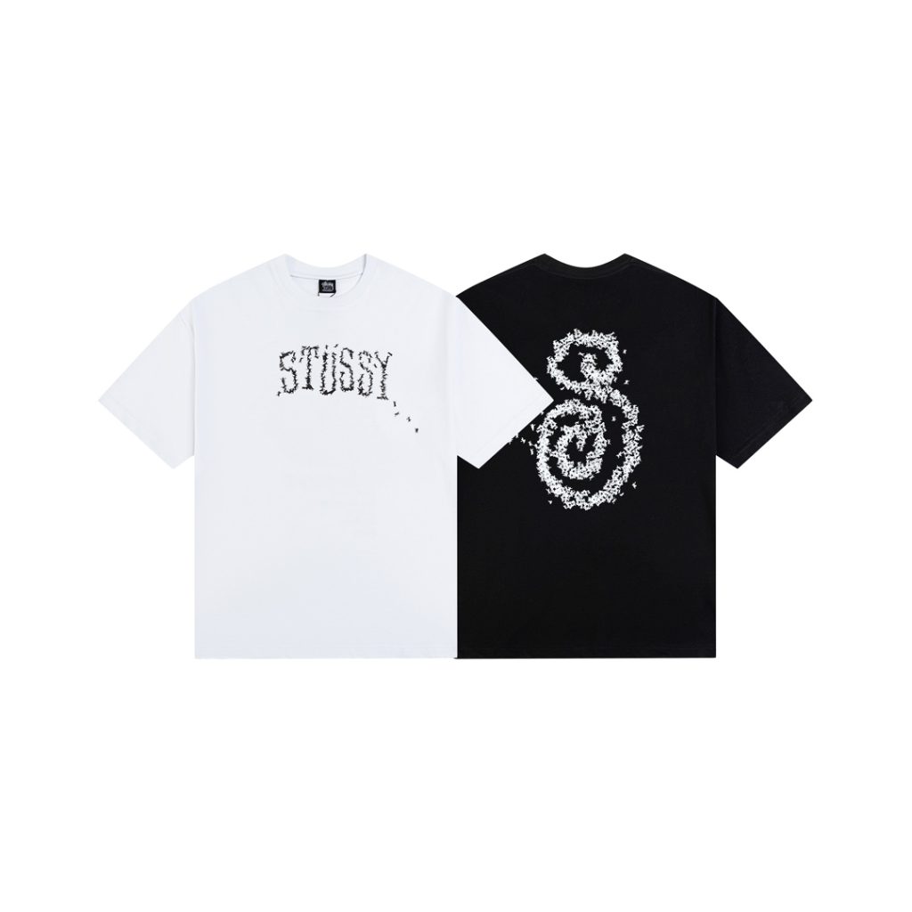 STUSSY(ステューシー) 偽物 アリ柄プリント男女半袖Tシャツ