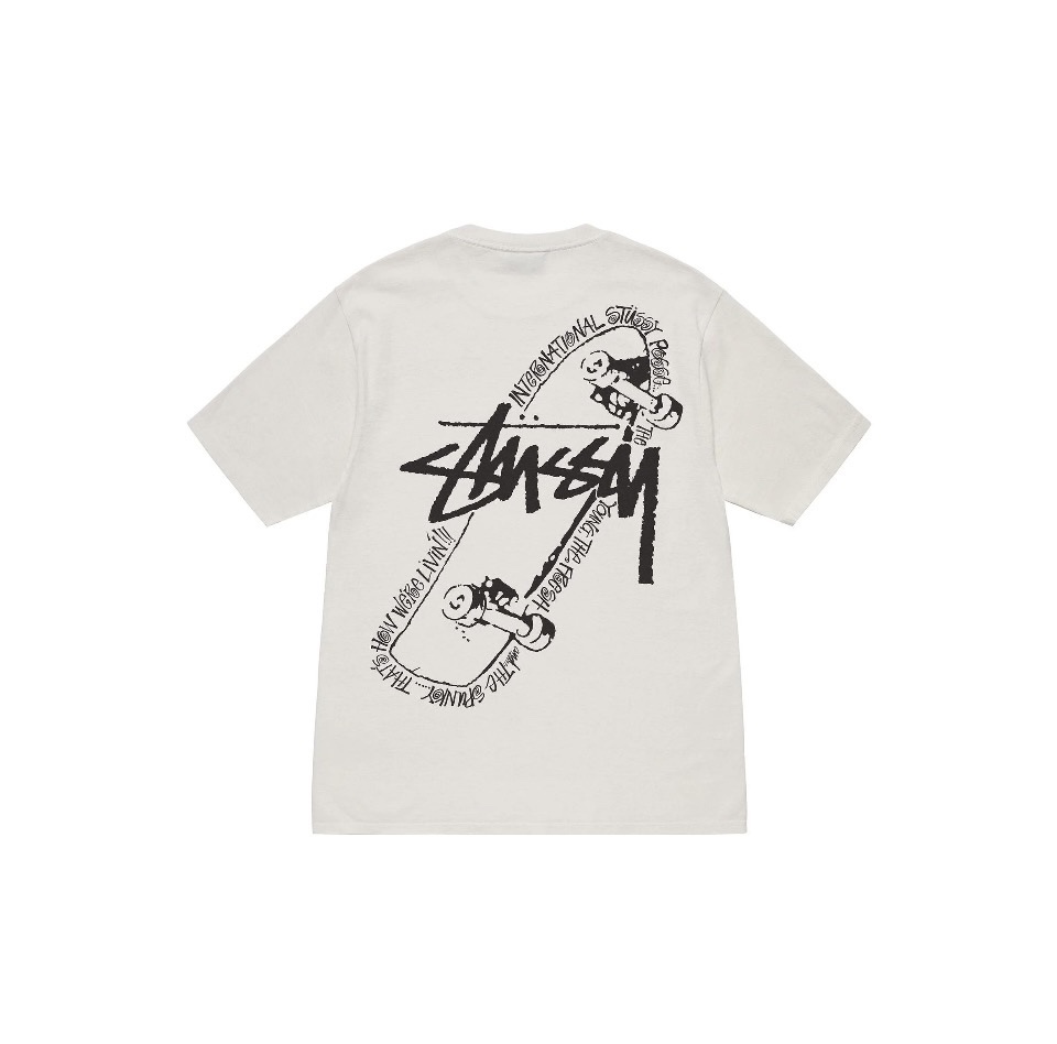 STUSSY(ステューシー) コピー スケートボード柄プリント男女半袖Tシャツ 芸能人