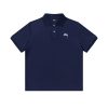 STUSSY(ステューシー) 偽物 定番ロゴ刺繍ポロシャツラペル半袖Tシャツ