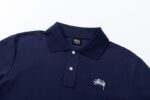 STUSSY(ステューシー) 偽物 定番ロゴ刺繍ポロシャツラペル半袖Tシャツ
