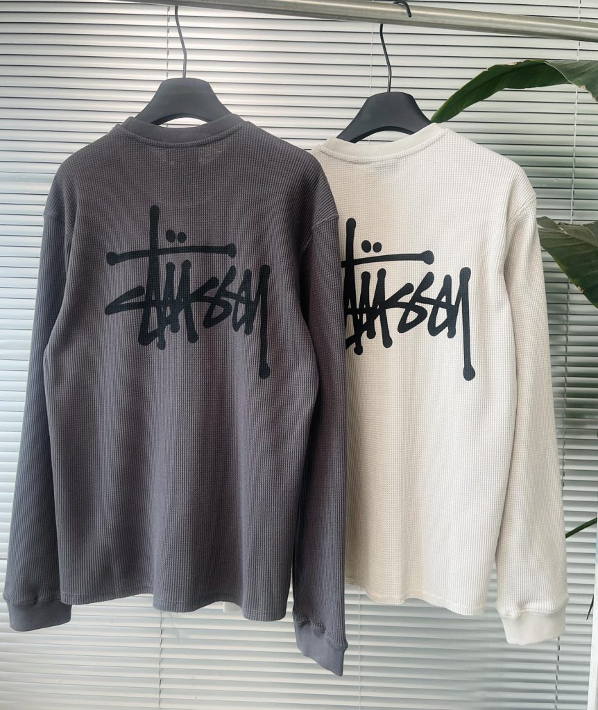 STUSSY(ステューシー) 芸能人 ワッフルウォッシュ丸首パーカー男女兼用 n級品