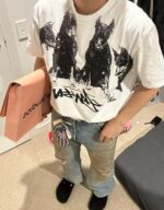 STUSSY(ステューシー) 偽物 ドーベルマン柄ペア半袖Tシャツ 激安通販