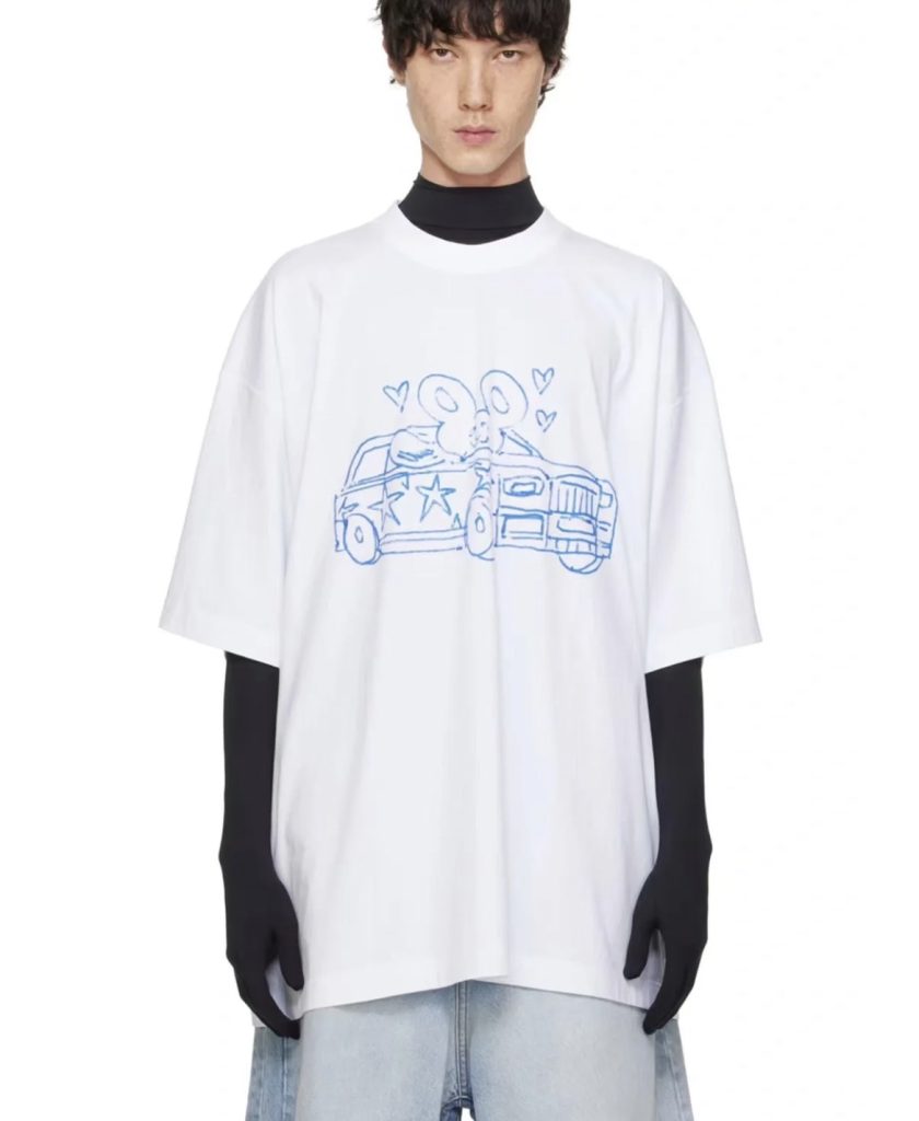 Vetements(ヴェトモン)可愛い漫画プリントオシャレカジュアル半袖Tシャツ男女同タイプ