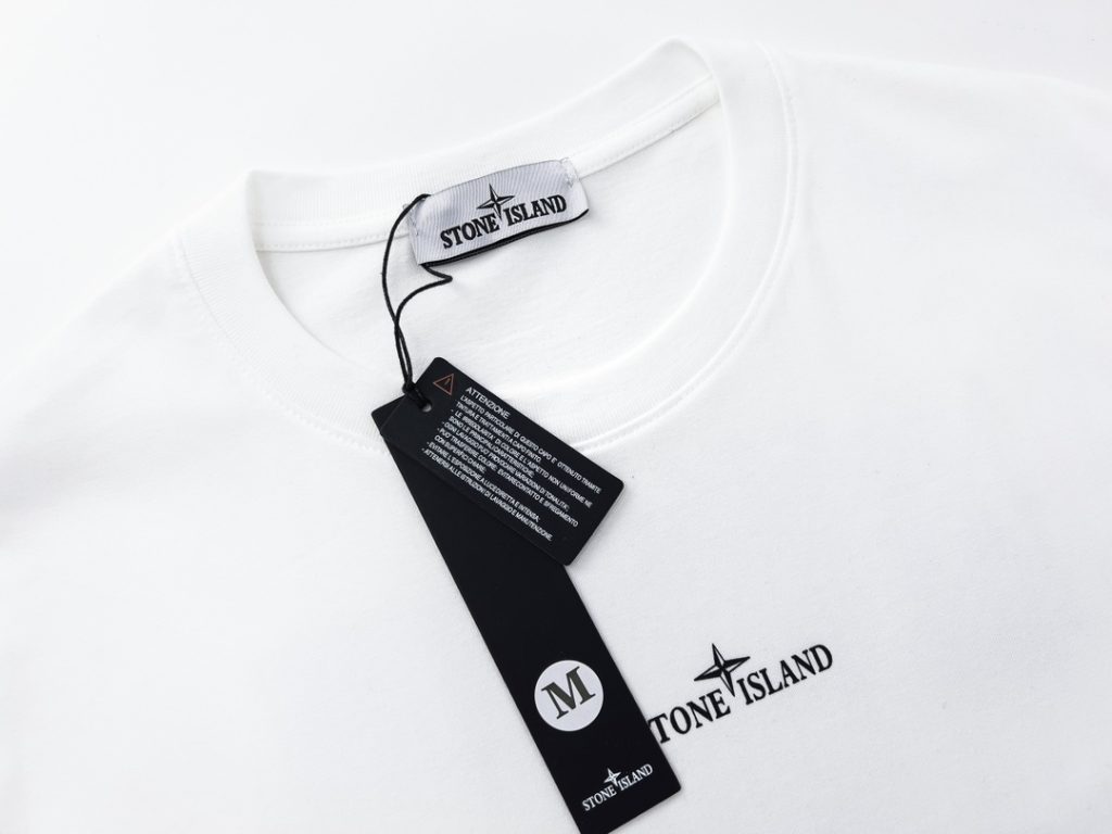 STONE ISLAND(ストーンアイランド)2024夏新作スーパーコピー100%コットンプリントラウンドネック半袖Tシャツ