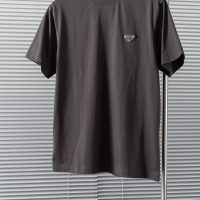 PRADA(プラダ )2024新作定番デザイン100%コットンラウンドネック半袖Tシャツ