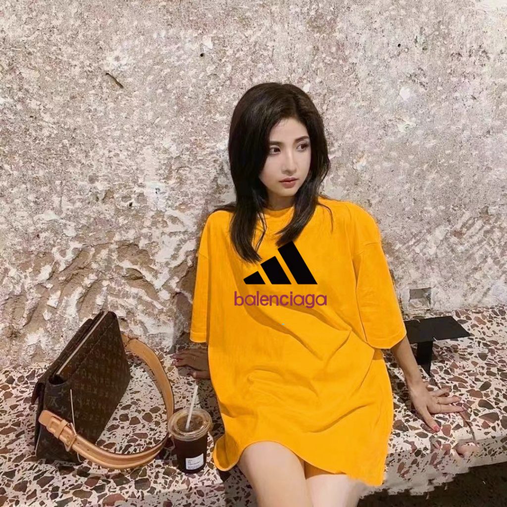 BALENCIAGA(バレンシアガ)XADIDASスーパーコピー定番ロゴカップルモデル半袖Tシャツ 