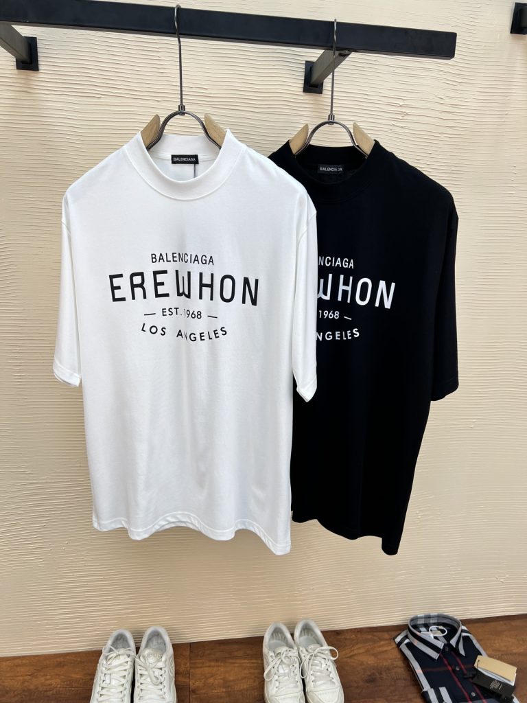 BALENCIAGA(バレンシアガ)2024新作 コピー アルファベットカップルモデル半袖Tシャツ
