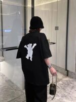 WELLDONE（ウェルダン)偽物踊るクマプリントカップルモデル半袖Tシャツ激安通販