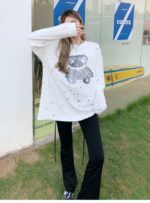 WELLDONE（ウェルダン)コピー芸能人2024新作 おしゃれ かわいい クマ キャラ カップルモデル半袖Tシャツ