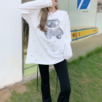 WELLDONE（ウェルダン)コピー芸能人2024新作 おしゃれ かわいい クマ キャラ カップルモデル半袖Tシャツ