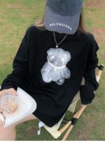 WELLDONE（ウェルダン)コピー芸能人2024新作 おしゃれ かわいい クマ キャラ カップルモデル半袖Tシャツ