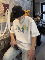 AMIRI（アミリ)2024春夏新作偽物ラウンドネック半袖Tシャツ純綿280g男女兼用