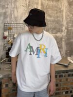 AMIRI（アミリ)2024春夏新作偽物ラウンドネック半袖Tシャツ純綿280g男女兼用