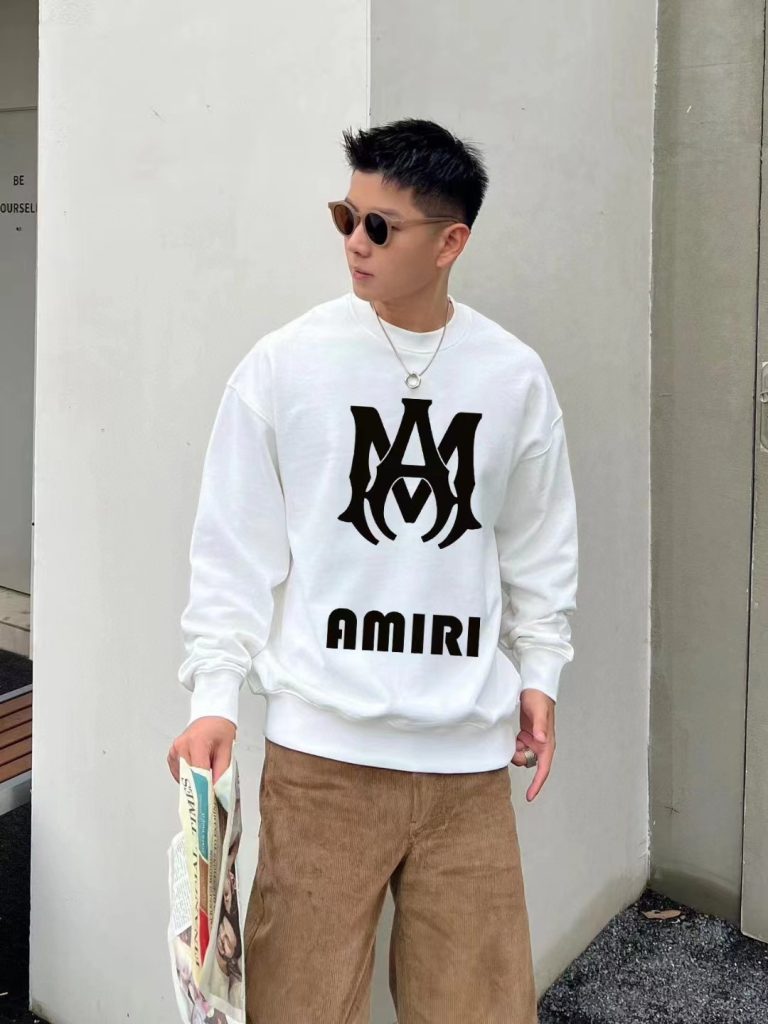 AMIRI（アミリ)2024秋冬新作限定コピータイプアルファベットプリントラウンドネックパーカー