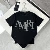 AMIRI（アミリ)2024年春新作偽物メンズ綿刺しゅうロゴプリントTシャツ通販