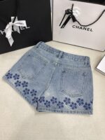 CHANEL（シャネル）激安販売 アイキャッチ ファッション コピー 刺繍logo デニムショートパンツ