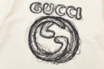 GUCCI (グッチ) 偽物 アルファベットロゴプリントオシャレカジュアルTシャツ 通販