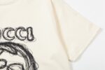 GUCCI (グッチ) 偽物 アルファベットロゴプリントオシャレカジュアルTシャツ 通販