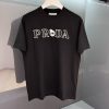 PRADA(プラダ) 激安販売 n級品 メンズラウンドネック刺繍アルファベットlogo 半袖Tシャツ