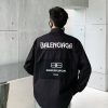 BALENCIAGA(バレンシアガ) 業界最高い品質 ファッション コピー アルファベットプリントカジュアルシャツ