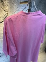 人気バカ売れタイプ バレンシアガ 偽物 アルファベットプリントピンクカジュアルTシャツ