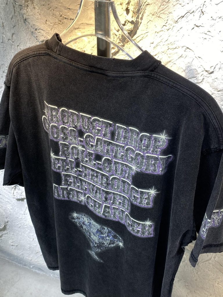 バレンシアガ コピー フロッキーアルファベットのプリントオシャレでカジュアルなTシャツ 