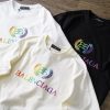 バレンシアガ 偽物 2024人気バカ売れタイプアルファベットロゴファッションカジュアルプリント 半袖Tシャツ