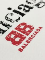 バレンシアガ n級品 波アルファベットロゴプリント半袖Tシャツオシャレでカジュアル半袖