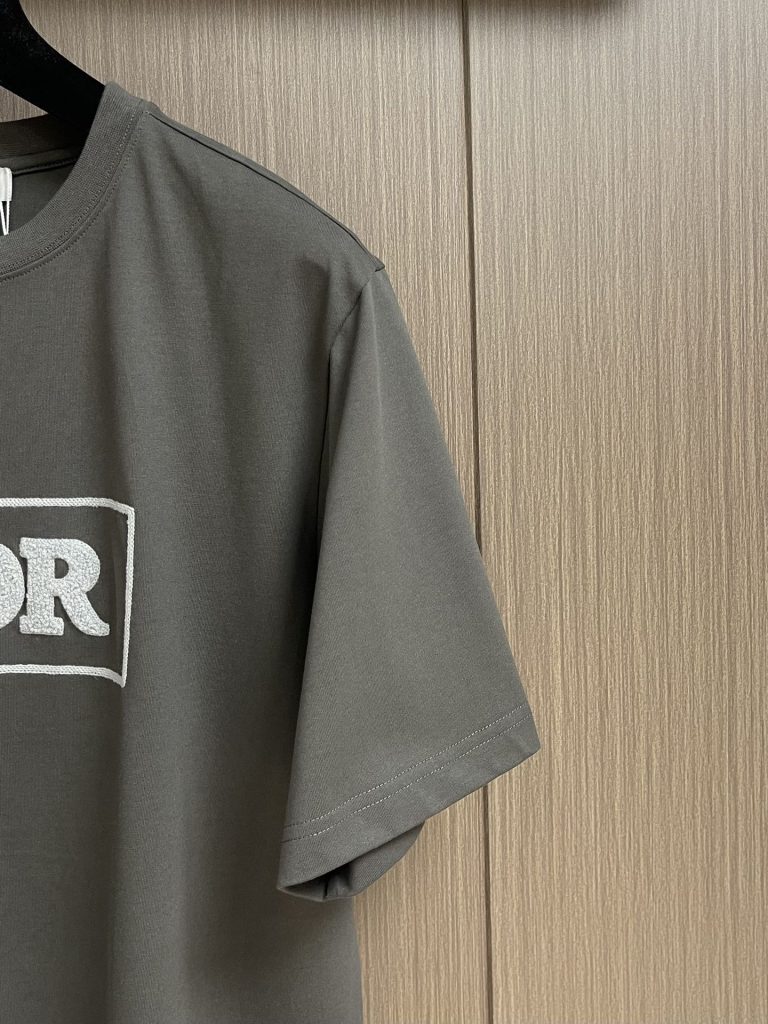 DIOR (ディオール) コピー 新作アルファベット刺繍カジュアル半袖Tシャツ