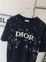 ディオール ファッション スーパーコピー プリントフロッキー半袖カジュアルTシャツ