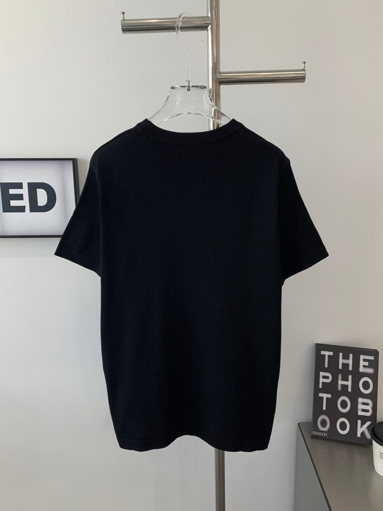 ディオール コピー ジャカード折り襟ニット半袖Tシャツ男女同タイプ
