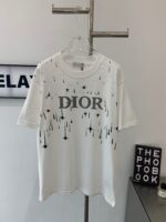 ディオール ファッション スーパーコピー プリントフロッキー半袖カジュアルTシャツ