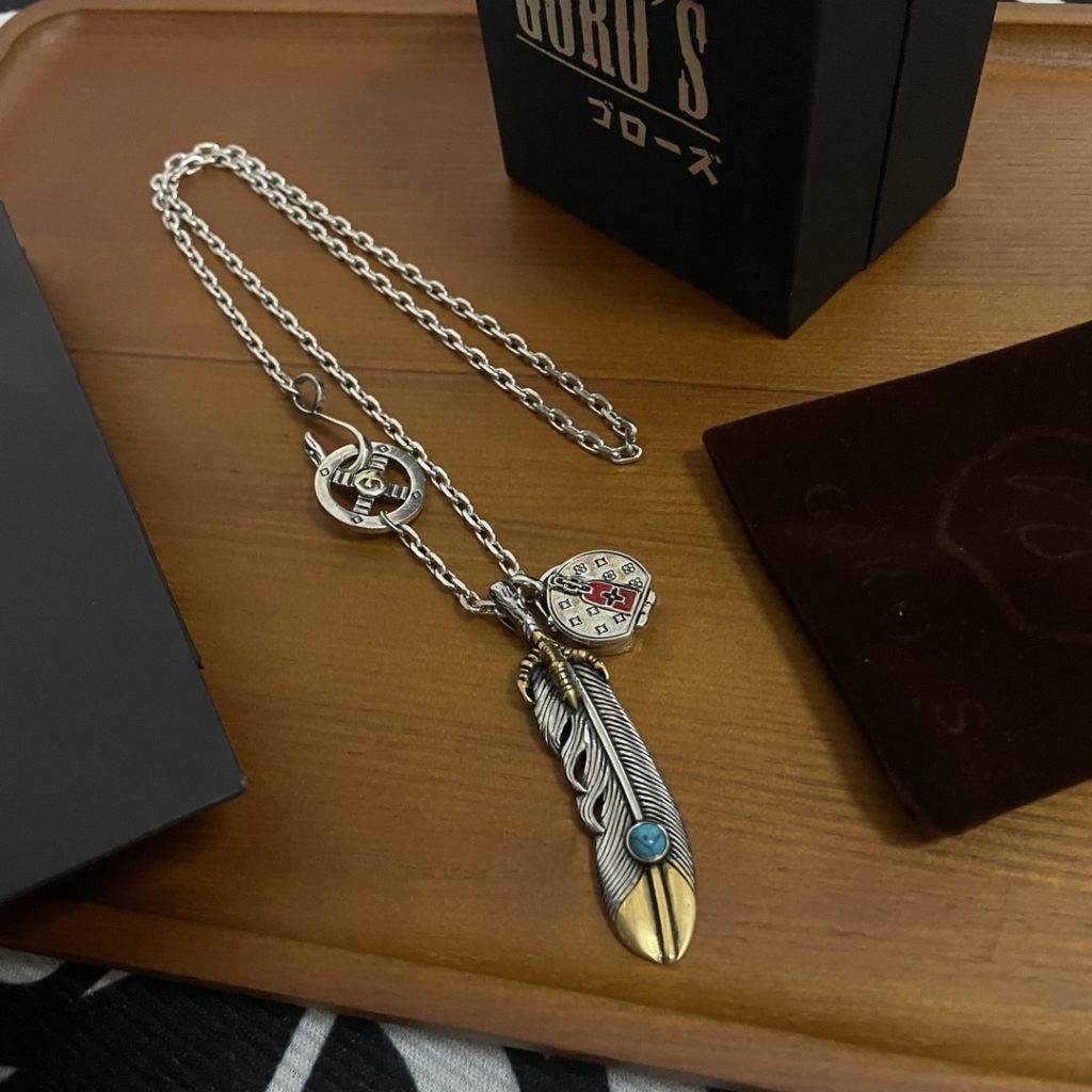  Goro’s（ゴローズ）高橋吾郎トレンドシルバーアクセサリー925純銀フェザーペンダントネックレス