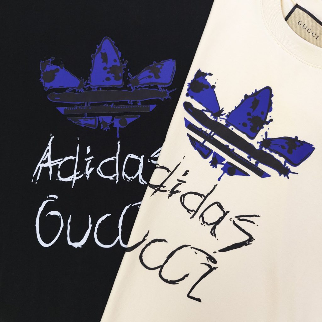 GUCCI (グッチ) 偽物 春夏新作連名クローバーlogeプリントTシャツ 通販