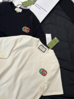 GUCCI (グッチ) 芸能人 スーパーコピー レッドグリーンロゴプリントオシャレカジュアルTシャツ