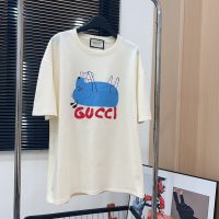 GUCCI (グッチ) コピー 新作ブルー豚豚半袖Tシャツ 通販
