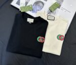 GUCCI (グッチ) 芸能人 スーパーコピー レッドグリーンロゴプリントオシャレカジュアルTシャツ