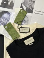 GUCCI (グッチ) 芸能人 スーパーコピー レッドグリーンロゴプリントオシャレカジュアルTシャツ