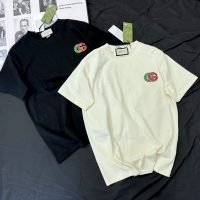 GUCCI (グッチ) 芸能人 スーパーコピー レッドグリーンロゴプリントオシャレカジュアルTシャツ