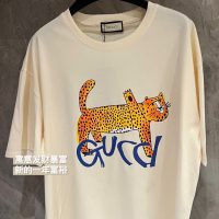 GUCCI (グッチ) スーパーコピー 金豹プリントアルファベットタイプ半袖Tシャツ