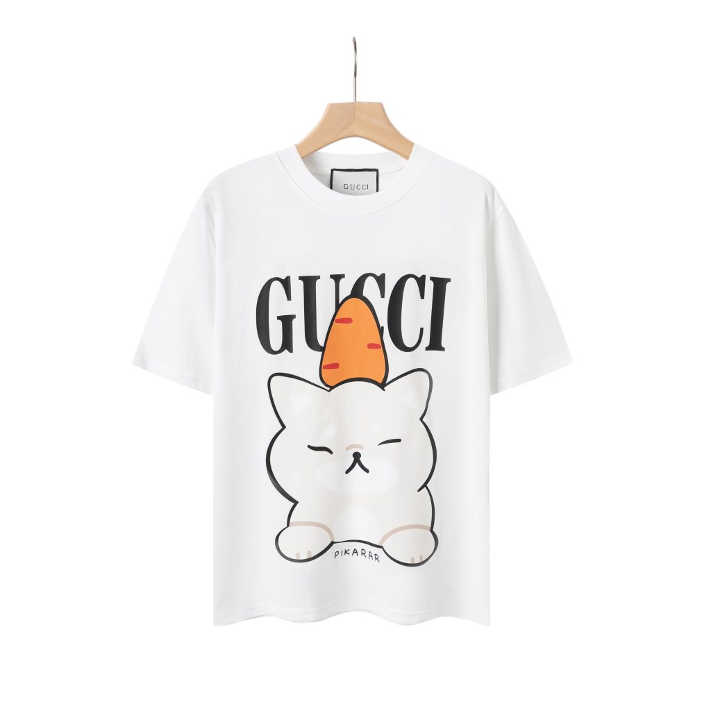 GUCCI (グッチ)   偽物 ウサギプリントカジュアルカップル半袖 通販