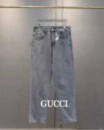 Gucci（グッチ）メンズトレンド 偽物 刺繍ウォッシュ加工微ストレッチストレートジーンズ 激安販売