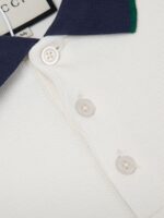 Gucci（グッチ） 芸能人 コピー 定番タイプ稲妻アルファベット刺繍スキッパー衿ポロシャツ