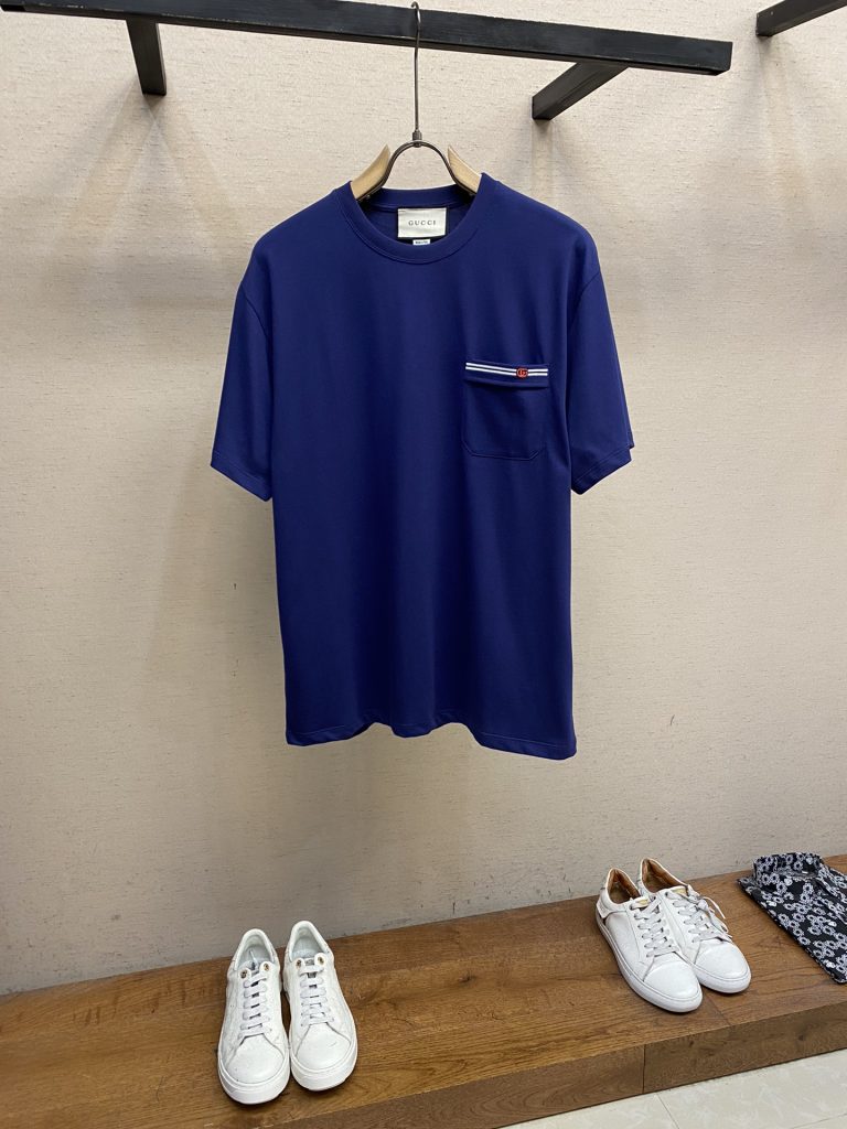 グッチ コピー 刺繍logoファッションカジュアル半袖ハイカラTシャツ