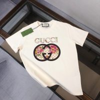 グッチ 偽物 ダブルgアルファベットプリントカップルタイプ半袖Tシャツ