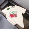 人気の新作 グッチ 偽物チェリープリントカジュアル半袖Tシャツ
