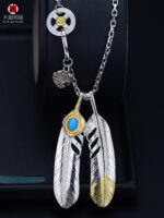 Kenzo Kikuchi(ケンキクチ) 菊地健 スーパーコピー フェザーペンダント925純銀男女ペンダントネックレスアクセサリー