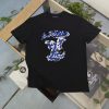 LOUIS VUITTON（ルイヴィトン） 芸能人 偽物 ブルーアルファベット刺繍カジュアルカップル半袖Tシャツ