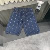 LOUIS VUITTON（ルイヴィトン） n級品 芸能人 ラメ刺繍全面プリントLVデニムショートパンツ