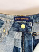 2024 ルイヴィトン スーパーコピー新作 ファッションカジュアル碁盤デニムショートパンツ
